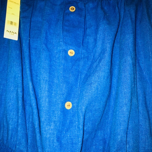 NWT- Nana USA Royal Blue Summer Pantsuit/Jumpsuit w/Rouching/Halter Top Sz: 2XL - Picture 3 of 11